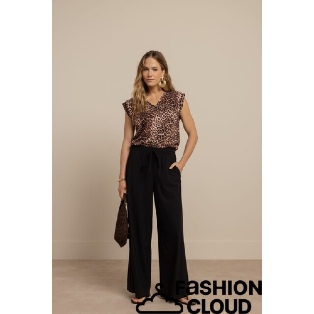 Studio Anneloes leone leopard vneck top 13959 9997 multi color 06010.500.0012 large