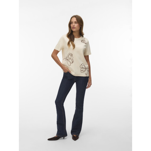 Vero Moda Vmirene ss o-neck t-shirt jrs ecru dessin 4339.08.0006 large