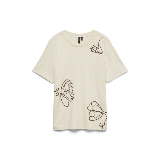 Vero Moda Vmirene ss o-neck t-shirt jrs ecru dessin 4339.08.0006 large