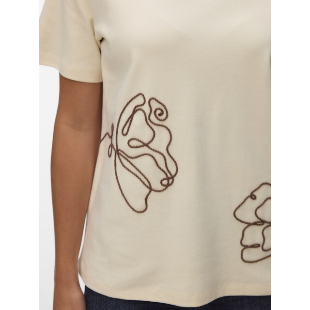 Vero Moda Vmirene ss o-neck t-shirt jrs ecru dessin 4339.08.0006 large
