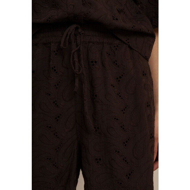 Studio Anneloes zena broderie shorts 13941 8700 espresso 06902.882.0006 large