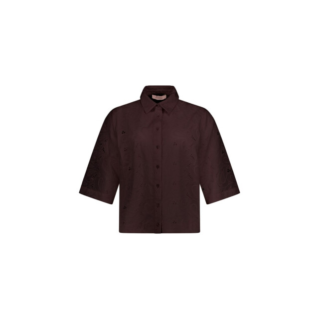 Studio Anneloes nyra broderie blouse 13997 8700 espresso 06613.882.0007 large
