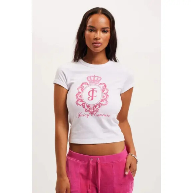 Juicy Couture Heritage cret fitted t-hirt wit JCWCT24337 large