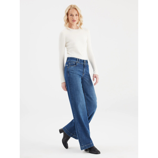 C.O.J. Denim Wide straight jeans dark blue Carlotta-4 large