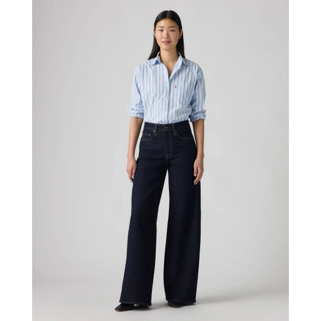 Levi's 728 high rise wide leg jeans retro rinse lb 0039B0001 large