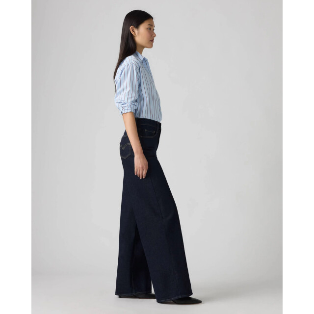 Levi's 728 high rise wide leg jeans retro rinse lb 0039B0001 large