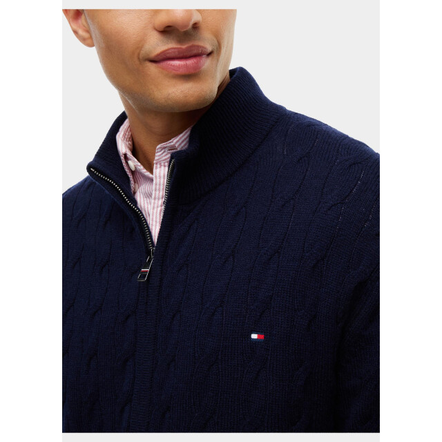 Tommy Hilfiger Vest heren lambswool cable zip through mw0mw46353/dw5 211450 large