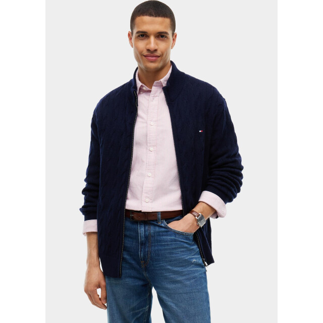 Tommy Hilfiger Vest heren lambswool cable zip through mw0mw46353/dw5 211450 large