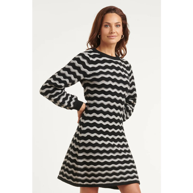 Smashed Lemon Gebreide jurk met golfpatroon | 8718679070836 large