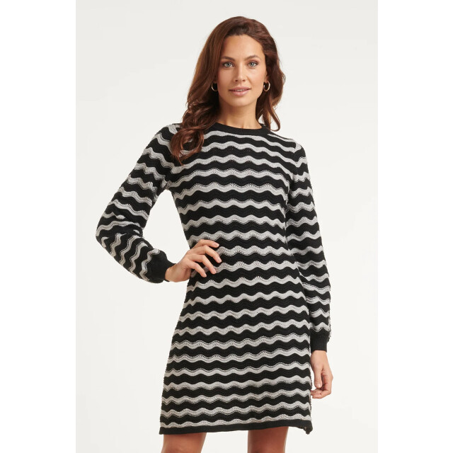 Smashed Lemon Gebreide jurk met golfpatroon | 8718679070836 large
