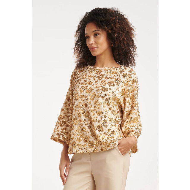 Smashed Lemon Top met all-over paillettenpatroon | 8718679058445 large