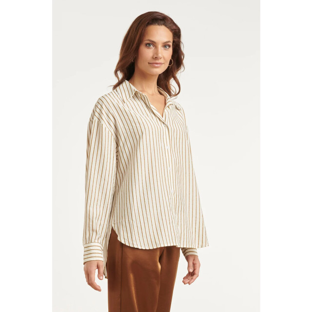 Smashed Lemon Gestreepte blouse met subtiele glitterdetails | 8718679069397 large