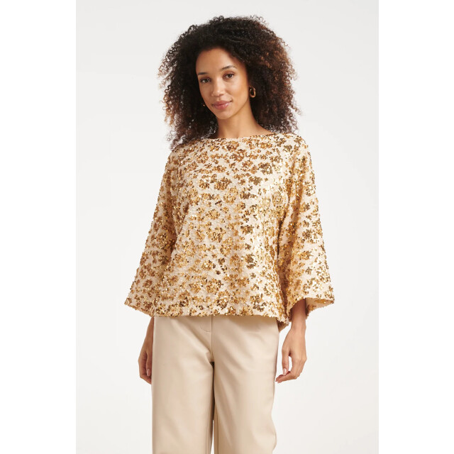 Smashed Lemon Top met all-over paillettenpatroon | 8718679058445 large