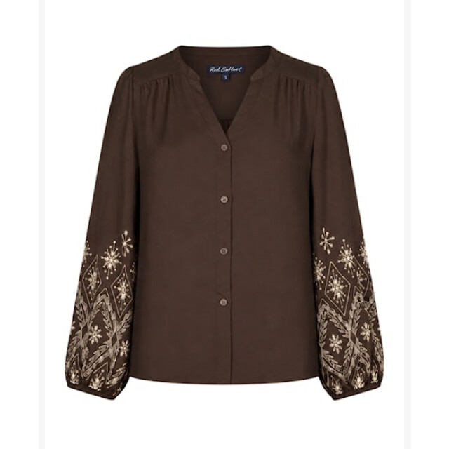 Red Button Blouse srb5152 espresso SRB5152 - Espresso large