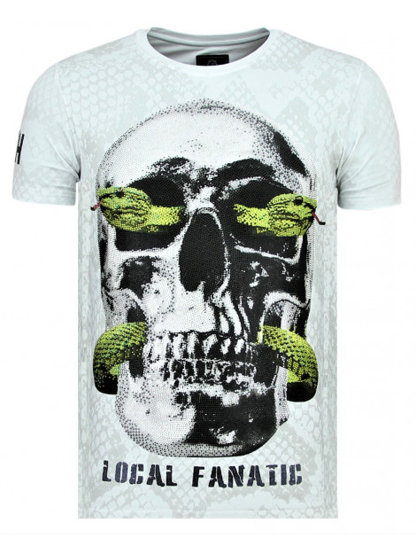 Local Fanatic Skull snake strakke t-shirt 11-6326W large