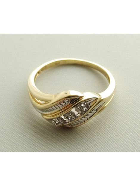 Christian Gouden vlecht ring met diamant 528Y9-6289JP large