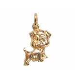 Christian 14 karaats gouden hond hanger