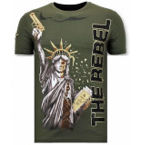 Local Fanatic T-shirt met rhinestone the rebel
