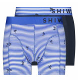 Shiwi 2-pack boxershorts striped palm bali bleu