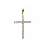 Christian Gouden kruis hanger met zirkonia's