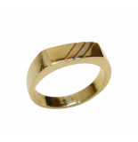 Christian Tricolor gouden cachet ring