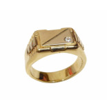 Christian 14 karaat gouden cachet ring met diamant