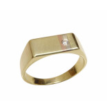 Christian Tricolor gouden cachet ring met diamant