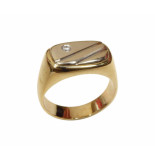 Christian Bicolor gouden cachet ring met diamant