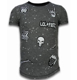 Local Fanatic Longfit asymmetric embroidery t-shirt patches