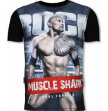 Local Fanatic Muscle shark rock digital rhinestone t-shirt