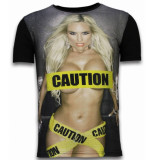Local Fanatic Caution digital rhinestone t-shirt