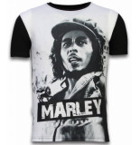Local Fanatic Bob marley black and white digital rhinestone t-shirt