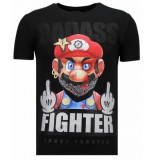 Local Fanatic Fight club mario rhinestone t-shirt