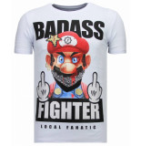 Local Fanatic Fight club mario rhinestone t-shirt