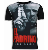 Local Fanatic El padrino face digital rhinestone t-shirt