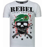 Local Fanatic Skull rebel rhinestone t-shirt