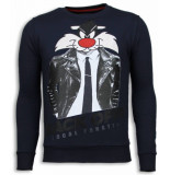 Local Fanatic Pussy cat rhinestone sweater