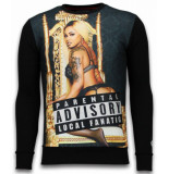 Local Fanatic Parental advisory digital rhinestone sweater