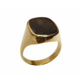 Christian Gouden zwarte lagensteen cachet ring