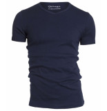 Garage Basis t-shirt v-hals semi bodyfit blauw