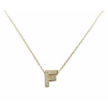 Christian Gouden ketting met f zirkonia hanger