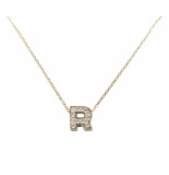 Christian Gouden ketting met r zirkonia hanger
