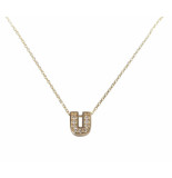 Christian Gouden ketting met u zirkonia hanger