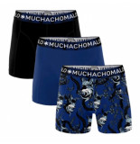 Muchachomalo Boxershorts 3-pack print-blue-black -