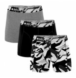 Muchachomalo Boxershorts 3-pack solid print-black-grey -