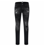 New Republic Elegante heren jeans skinny destroyed look black denim destroy 001 lengte 34