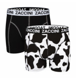 Zaccini 2-pack boxershorts koeienprint wit