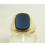 Christian Gouden ring met lichtblauwe lagensteen
