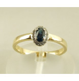 Christian 14 karaat gouden ring met saffier en diamanten