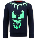Local Fanatic Sweater met print venom face neon